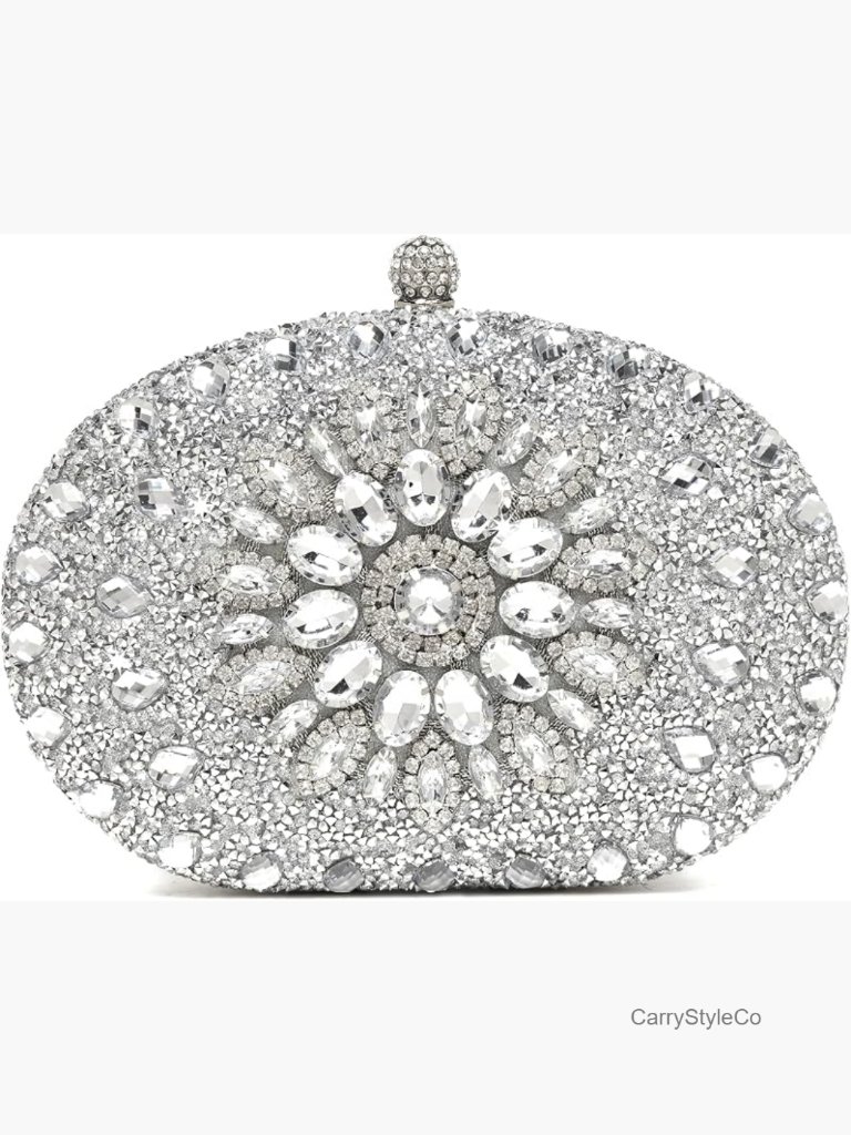 Sparkly Rhinestone Clutch Evening Bag Crossbody Handbag Detachable Chain